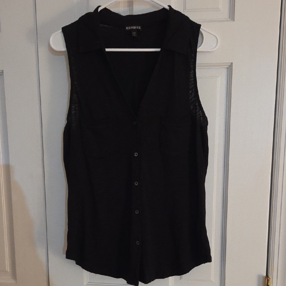 Express Black Sleeveless Blouse